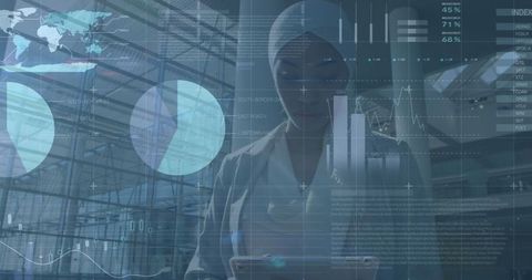 Confident Businesswoman Interacting with Digital Financial Data - Download Free Stock Images Pikwizard.com