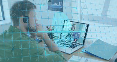 biometric security with technology professionals in virtual setting - Download Free Stock Images Pikwizard.com