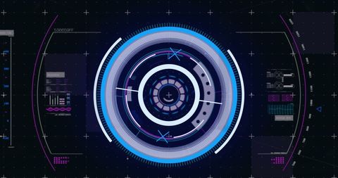Futuristic Digital HUD Interface with QR Code Elements - Download Free Stock Images Pikwizard.com