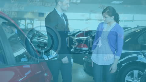 Digital Animation Overlaying Business Meeting in Dealership