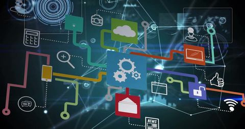 Cloud and Data Processing Concept Over Tech Network Collage - Download Free Stock Images Pikwizard.com