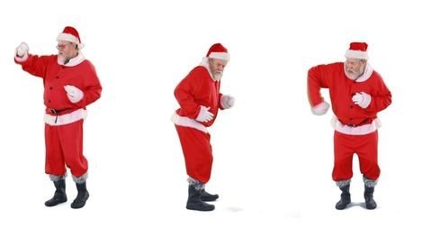 Dancing Santa Claus in Festive Costume