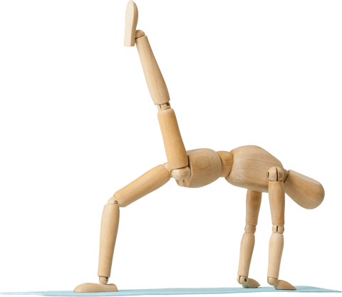 wooden figurine in triangle pose on clear background - Download Free Stock Videos Pikwizard.com