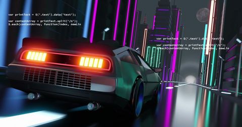 Futuristic Driving Technology with Digital Code Elements - Download Free Stock Images Pikwizard.com
