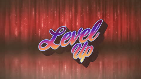 Vibrant Level Up Text on Gradient Background Animation