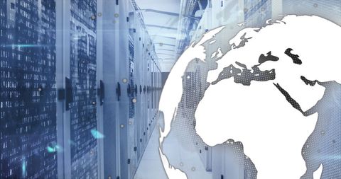 Global Digital Technology in Modern Server Room Infrastructure - Download Free Stock Images Pikwizard.com