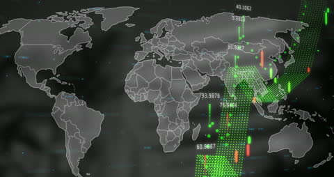 Global Data Visualization on Transparent World Map