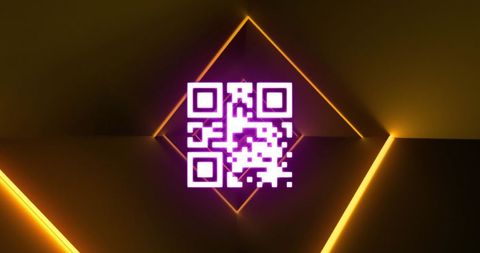 vibrant qr code with digital neon lights background - Download Free Stock Images Pikwizard.com