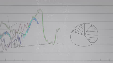 Animated Financial Graphs in Motion on Grey Background