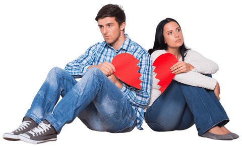 caucasian couple holding broken heart transparent relationship concept - Download Free Stock Videos Pikwizard.com