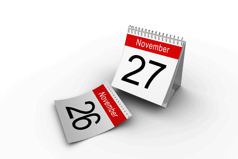 transparent desk calendar displaying november 27 - Download Free Stock Videos Pikwizard.com