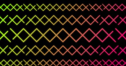 Colorful Geometric Patterns on Black Background