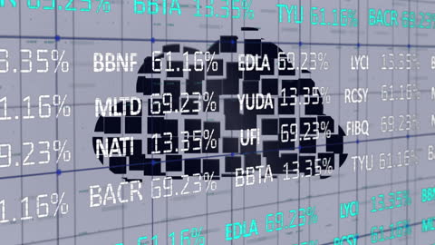 Stock Market Data Animation with Digital Global Interface