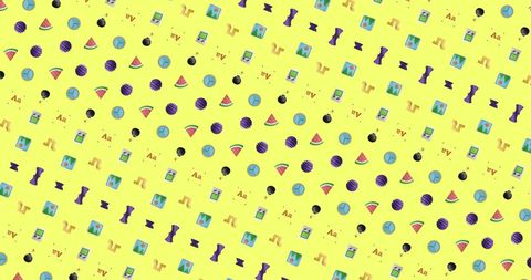 Colorful Geometric Pattern on Vibrant Yellow Background - Download Free Stock Images Pikwizard.com