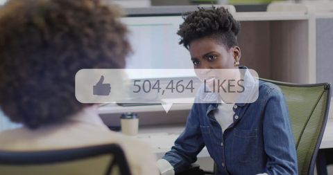 Social Media Engagement Display in Modern Office Environment