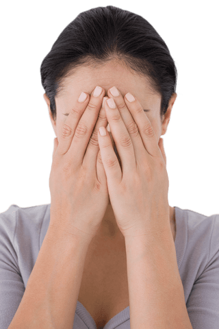transparent sad woman covering face with hands - Download Free Stock Videos Pikwizard.com