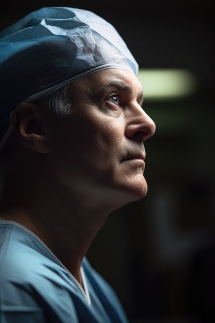 Thoughtful caucasian male surgeon in hospital, created using generative ai technology - Download Free Stock Photos Pikwizard.com