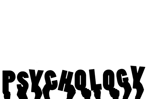 Transparent illustration hands holding text psychology vector