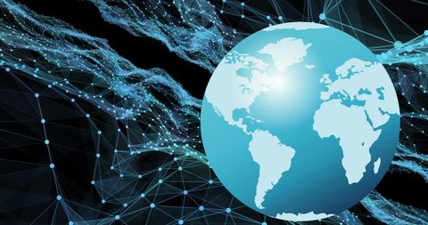 Global Network Connectivity with Digital Earth Visualization - Download Free Stock Images Pikwizard.com