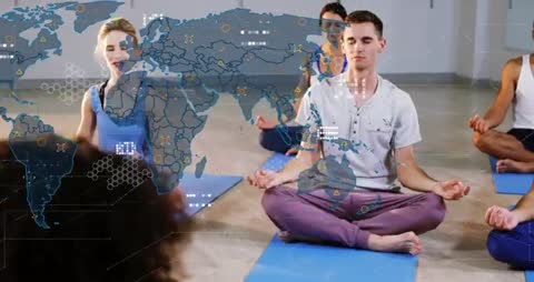 Global Modern Connection in Yoga Spiritual Class Setting