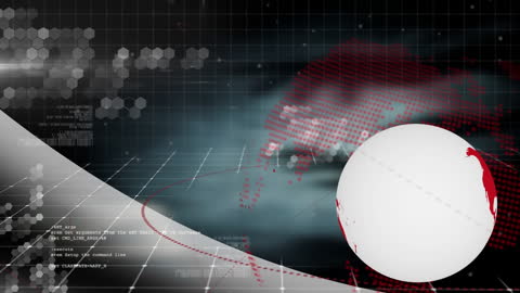 Abstract Globe with Complex Digital Network Overlay