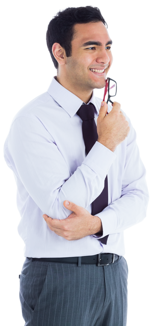 Confident Asian Businessman Holding Glasses on Transparent Background - Download Free Stock Videos Pikwizard.com