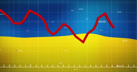 Ukraine Economic Crisis with Financial Graph Overlay - Download Free Stock Images Pikwizard.com