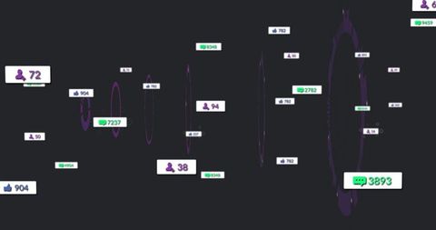 Social media icons within futuristic interface spectrum