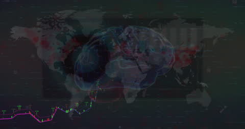 Animated Global Brain With Data Processing