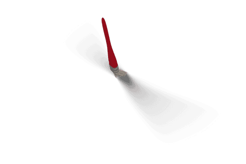 Red paintbrush with transparent background