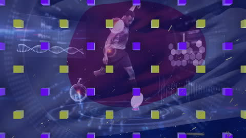 Animated AI Data Overlay on Athletic Soccer Player