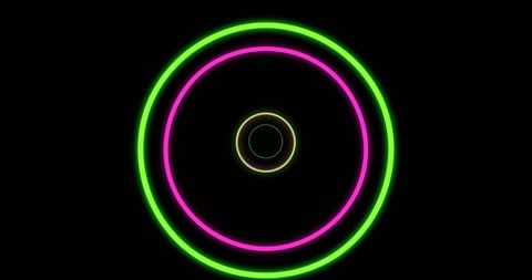 Vibrant Neon Circles on Black Background Signifying Movement - Download Free Stock Images Pikwizard.com