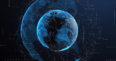 Digital Earth with Futuristic Data Surround outer Space Theme - Download Free Stock Images Pikwizard.com