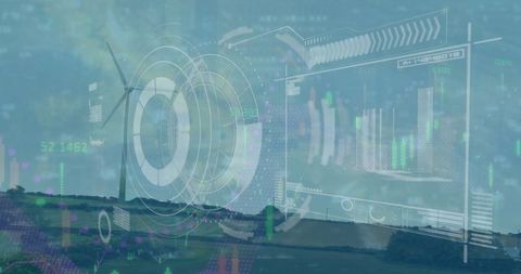 Digital monitoring with data interface on wind turbine visualization