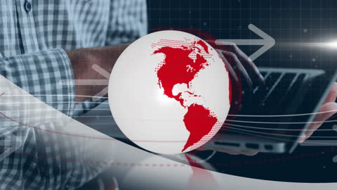 Global Networking and Technology Concept with Handshake Animation