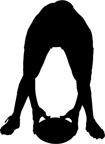 Transparent Silhouette Rugby Player Bending Position Isolated