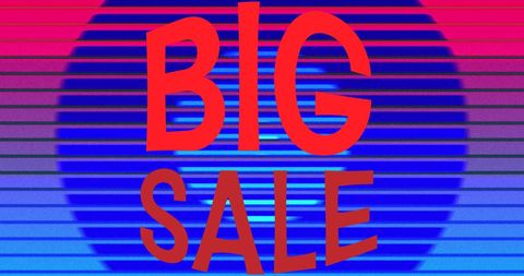 Retro Big Sale Banner with Colorful Gradient Background - Download Free Stock Images Pikwizard.com