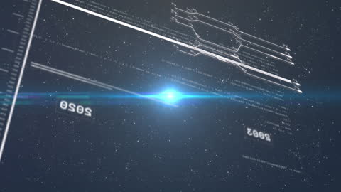 Futuristic Digital Data Flow and Blue Light Beam Concept