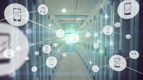 Network Connections in Futuristic Server Room