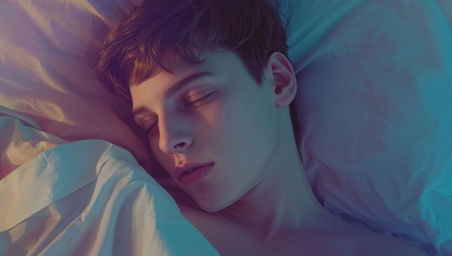 Peaceful Teenage Boy Sleeping in Soft Evening Light