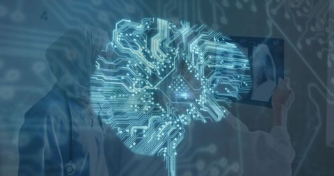 Medical Professionals Analyzing X-ray with Digital Brain Interface - Download Free Stock Images Pikwizard.com