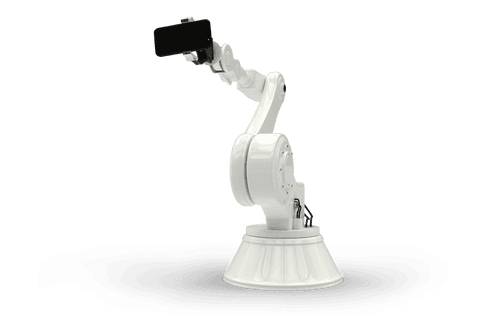 transparent robot arm holding smartphone isolated on clear background - Download Free Stock Videos Pikwizard.com