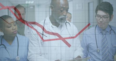 Doctors Analyzing Healthcare Trends in Hospital Setting