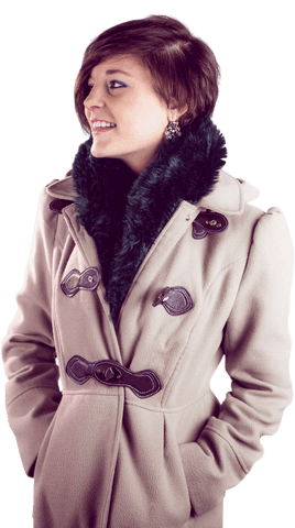smiling woman in stylish winter coat on transparent background - Download Free Stock Videos Pikwizard.com