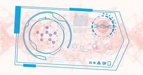 Abstract Digital Interface Illustrating DNA and Brain Concept