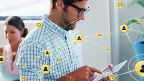 Business Networking and Digital Communication Concept