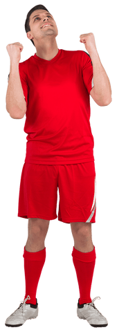 Transparent Happy Male Soccer Player Celebrating Victory