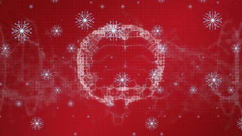 Elegant Snowflakes Falling on Red Festive Background