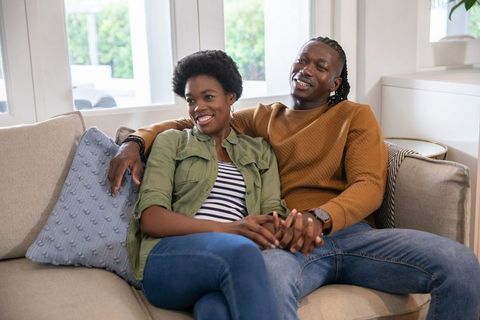 Relaxed Couple Enjoying Peaceful Day at Home