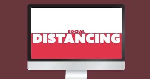 Social Distancing Message on Computer Screen for Safety Awareness - Download Free Stock Images Pikwizard.com
